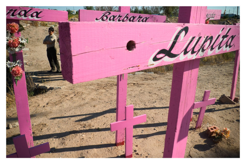 Oscar Maynez Grijalva, a former state forensic chief looks down into a canal next to the cotton field where six of eight bodies were found. Maynez resigned from his position after he was asked to plant evidence to convict two bus drivers, Victor Uribe and Gustavo Meza, for the murders, now called “The Cotton Field Murders.” September 21, 2005 